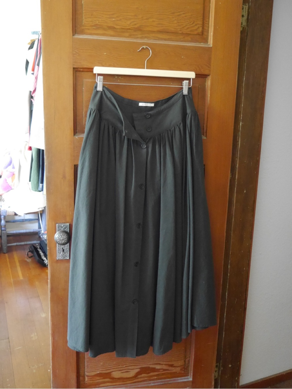 Black Crane Ankle Length Skirt